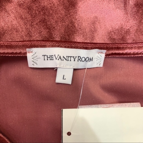 Vanity Room Solid Velour V-Neck Long Sleeve Dress - Picture 5 of 6